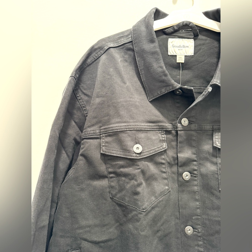- Goodfellow and Co. Mens STRETCH Jacket Black Denim NWT 3XL - Picture 7 of 9